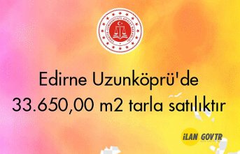 Edirne Uzunköprü'de 33.650,00 m2 tarla icradan satılıktır