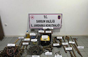 Samsun'da kaçak kazı yapan 3 şüpheli suçüstü yakalandı