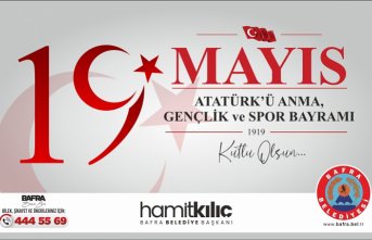 BAFRA BELEDİYE BAŞKANI HAMİT KILIÇ’IN 19 MAYIS ATATÜRK’Ü ANMA GENÇLİK VE SPOR BAYRAMI MESAJI