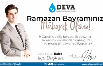 Deva Partisi Bafra İlçe Başkanı  Muharrem Uyar'dan Bayram Mesajı