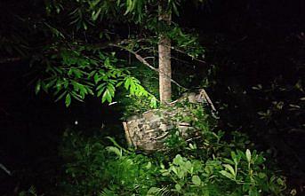 Rize'de uçuruma devrilen cipin sürücüsü yaralandı