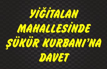 YİĞİTALAN MAHALLESİNDE ŞÜKÜR KURBANI'NA DAVET