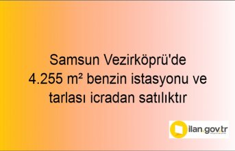 Samsun Vezirköprü'de 4.255 m² benzin istasyonu ve tarlası icradan satılıktır