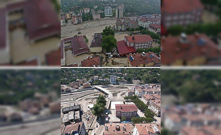 Bozkurt'ta sel felaketinin izleri siliniyor