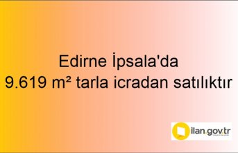 Edirne İpsala'da 9.619 m² tarla icradan satılıktır