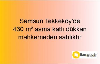 Samsun Tekkeköy'de 430 m² asma katlı dükkan mahkemeden satılıktır