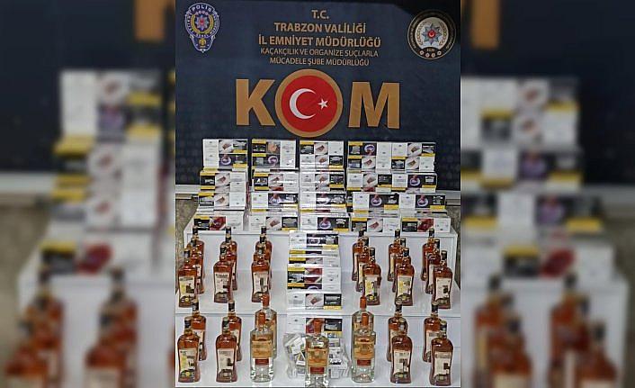 Trabzon'da kaçak alkol ve sigara operasyonunda 2 kişi gözaltına alındı