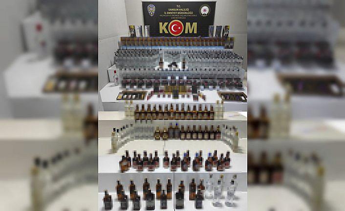 Samsun'da kaçak ve sahte içki operasyonunda 5 zanlı yakalandı