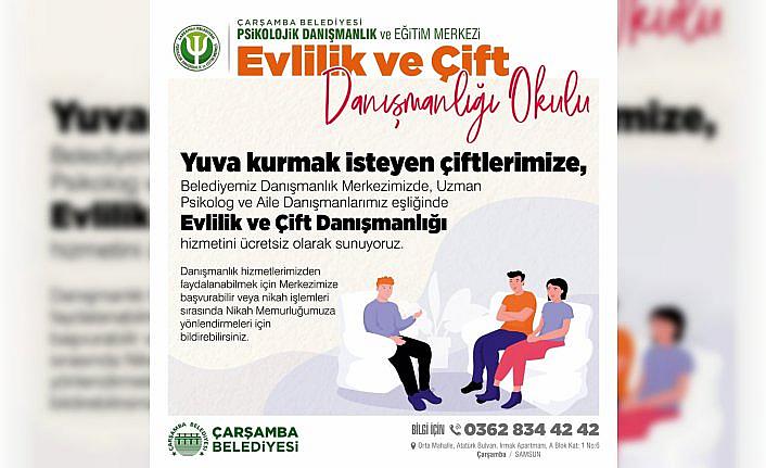 Çarşamba Belediyesinden evlenecek çiftlere danışmanlık hizmeti