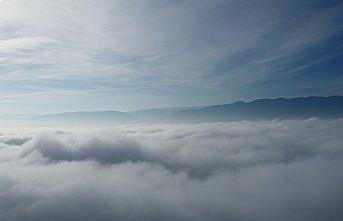 Düzce Ovası'nda sis dron ile görüntülendi