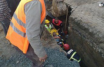 Samsun'da altyapı çalışmasında toprak kayması sonucu bir işçi yaralandı