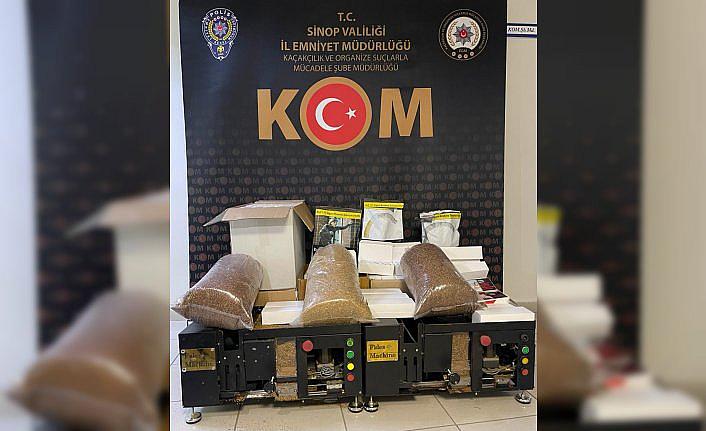 Sinop'ta 53 bin 400 bandrolsüz makaron ele geçirildi
