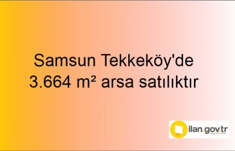 Samsun Tekkeköy'de 3.664 m² arsa mahkemeden satılıktır