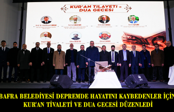 BAFRA BELEDİYESİ DEPREMDE HAYATINI KAYBEDENLER İÇİN  KUR'AN TİVALETİ VE DUA GECESİ DÜZENLEDİ