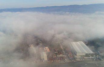 Düzce Ovası sisle kaplandı