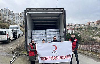 Türk Kızılay, Trabzon'dan deprem bölgesine 3 tır gıda ve su gönderildi