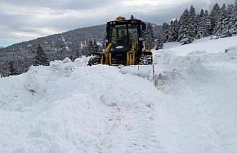 Yakakent ilçesinin yüksek kesimlerinde kar yağışı sürüyor