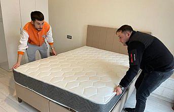 Giresun'da misafir edilen depremzedeler Dereli'deki afet konutlarına yerleştiriliyor