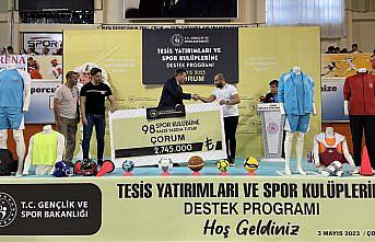 Gençlik ve Spor Bakanlığından Çorum'daki spor kulüplerine 7 milyon liralık destek