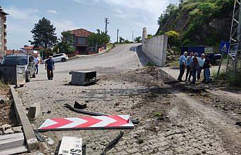 Kastamonu'da freni patlayan ve eve çarpmak üzere olan beton mikserini sürücü son anda durdurdu