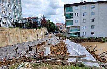 Samsun'da toprak kayması meydana gelen yol kapatıldı