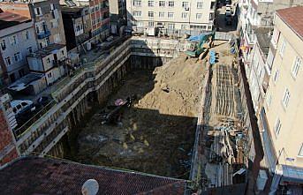 Samsun'da iki mahallede mekanik katlı otopark inşası sürüyor
