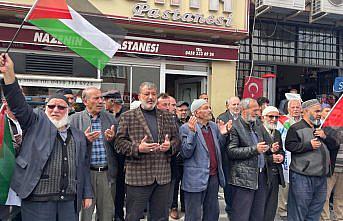 Bayburt'ta sivil toplum kuruluşlarından Filistinlilere destek gösterisi