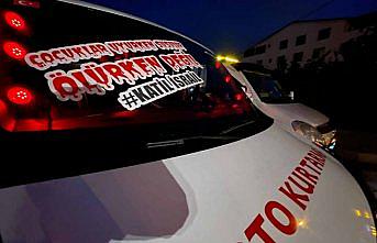 Düzce'de çekici sürücüleri şehir turu yaparak İsrail'i protesto etti