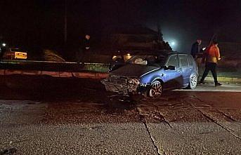 Düzce'de nişan konvoyundaki araç kaza yaptı, 1 kişi yaralandı