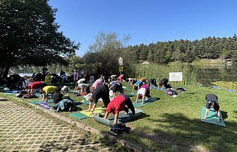 Gölcük Tabiat Parkı'nda yoga etkinliği