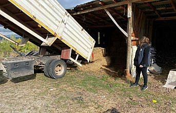 Karabük'te yangınlarda zarar gören çiftçilere saman desteği