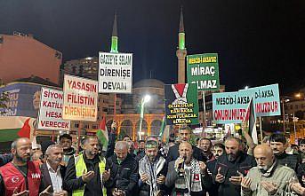 Rize'de Filistinlilere destek gösterisi yapıldı