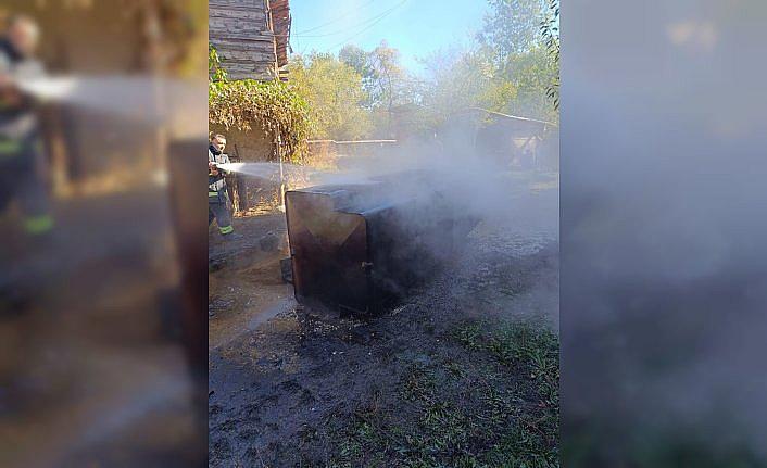 Yeniçağa'da yağ tankında çıkan yangın söndürüldü