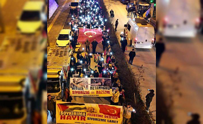 Göynük'te Filistin'e destek yürüyüşü düzenlendi
