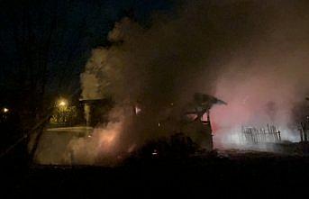 Mengen'de çıkan yangından samanlık kullanılamaz hale geldi