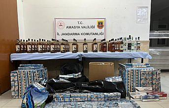 Amasya'da gümrük kaçağı sigara ile alkol ele geçirildi