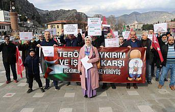 Amasya'da sağlık çalışanları İsrail'e tepki için sessiz yürüyüş yaptı