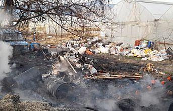 Erbaa'da bahçe yangınında hasar oluştu