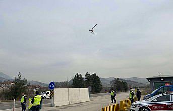 Karabük'te cayrokopter destekli trafik denetimi yapıldı