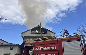 Kastamonu'da çıkan yangında evde hasar oluştu