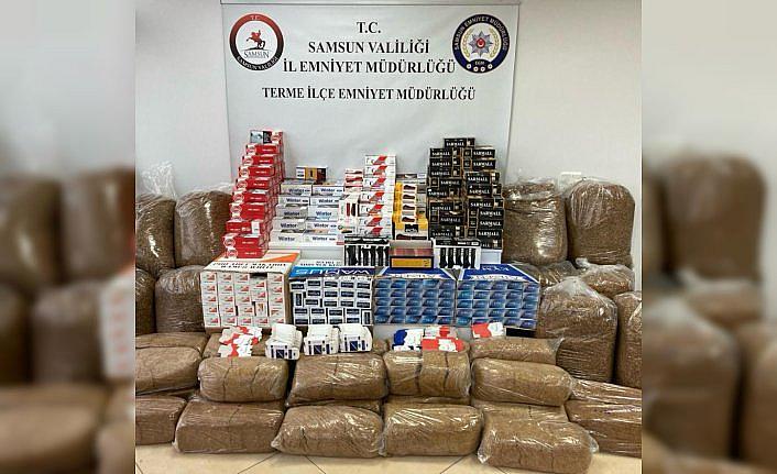 Samsun'da kaçak sigara operasyonunda 2 zanlı yakalandı