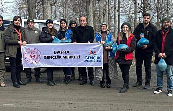 Samsun'da ormanlık alanlara yaban hayvanları için yem bırakıldı