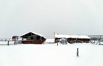 Amasya'nın yüksek kesimlerine kar yağdı
