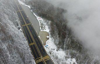 Bolu Dağı'nda kar manzarası havadan görüntülendi