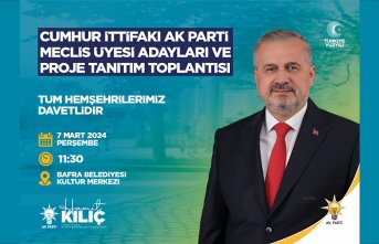 CUMHUR İTTİFAKI BAFRA BELEDİYE BAŞKAN ADAYI HAMİT KILIÇ’TAN “MECLİS ÜYESİ ADAYLARI VE PROJE TANITIM TOPLANTISINA DAVET”