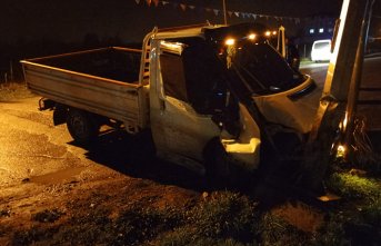 Dur ihtarına uymayan sürücü kaza yapınca yakalandı