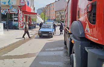 Alaca'da otomobilde çıkan yangın söndürüldü