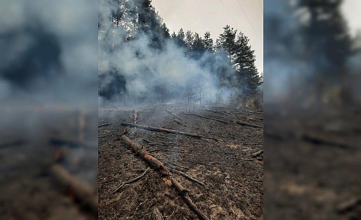 Kastamonu'da enerji nakil hattından sıçrayan kıvılcım ormanda yangına neden oldu
