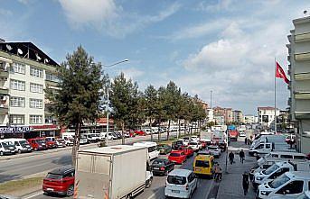 Samsun-Ordu kara yolundaki trafikte bayram yoğunluğu