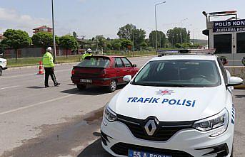 Havza'da dron destekli emniyet kemeri ve cep telefonu denetimi yapıldı